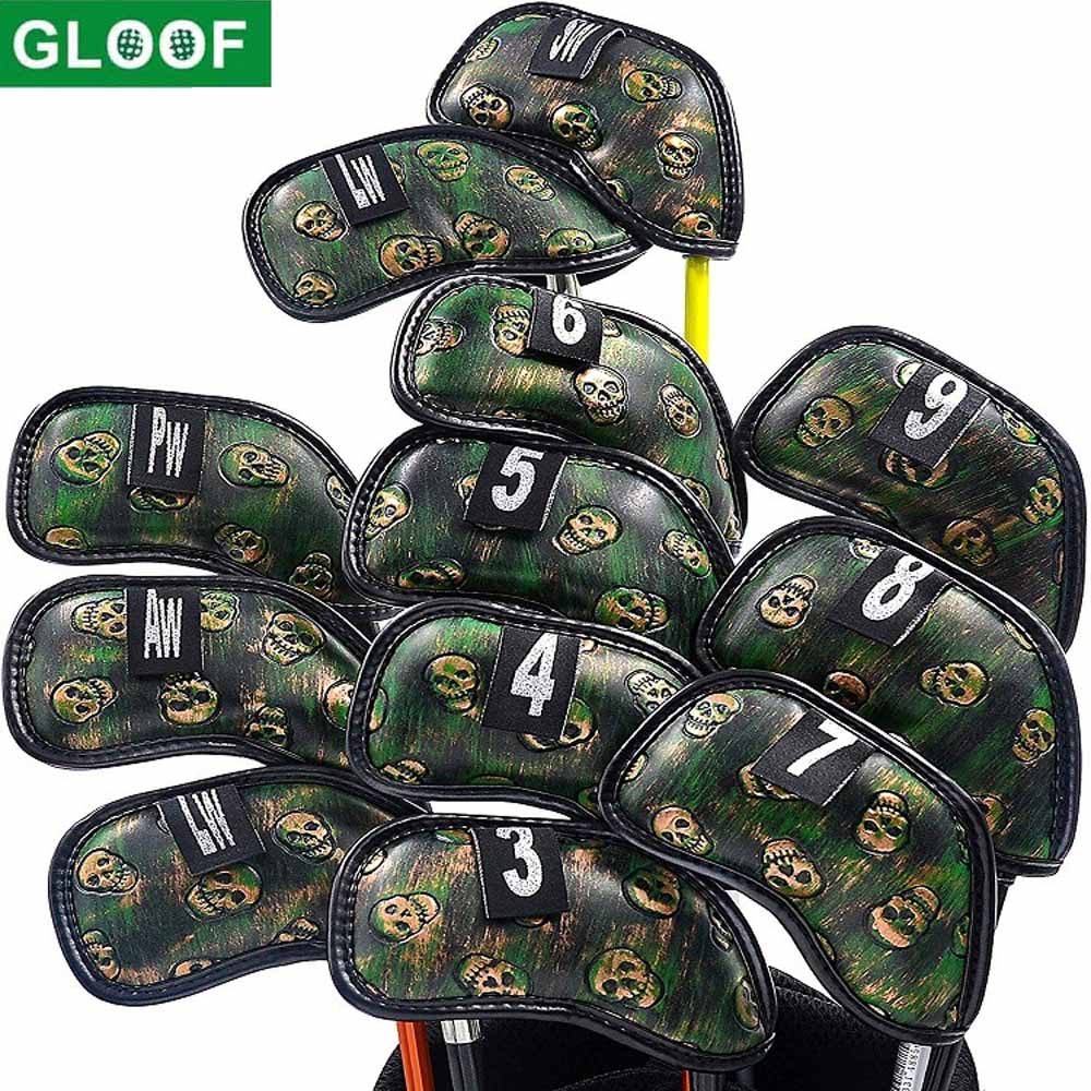 Golf Club Iron Set - 12개 해골 모양 골프 아이언 헤드커버
