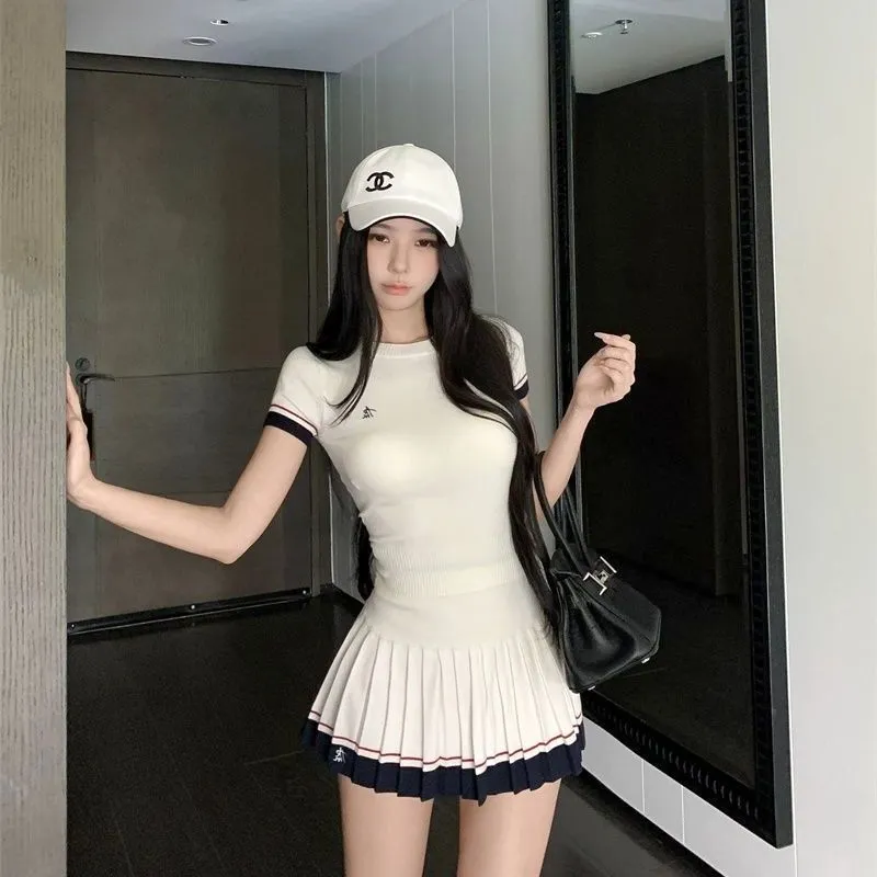 한국 여름 투피스 슈트 캐주얼 테니스 골프 스포츠 슈트 - Golf Equipment For Women 리뷰 및 가격
