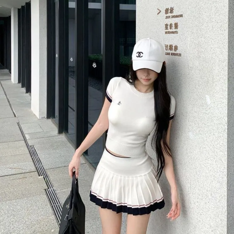 한국 여름 투피스 슈트 캐주얼 테니스 골프 스포츠 슈트 - Golf Equipment For Women 리뷰 및 가격
