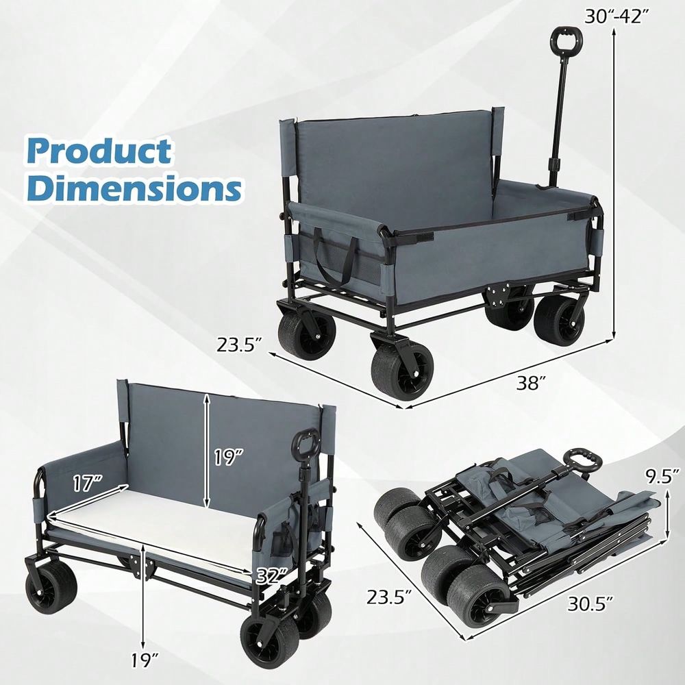 웨건 벤치 시트 콤보, 접이식 비치 카트, 조절 가능한 - Pull Cart Fold 리뷰 및 가격