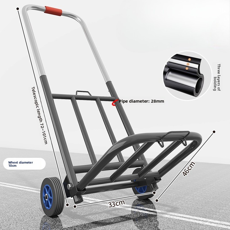 헤비듀티 접이식 트롤리, 내마모성 무소음 휠 카트, 강 - Pull Cart Fold 리뷰 및 가격