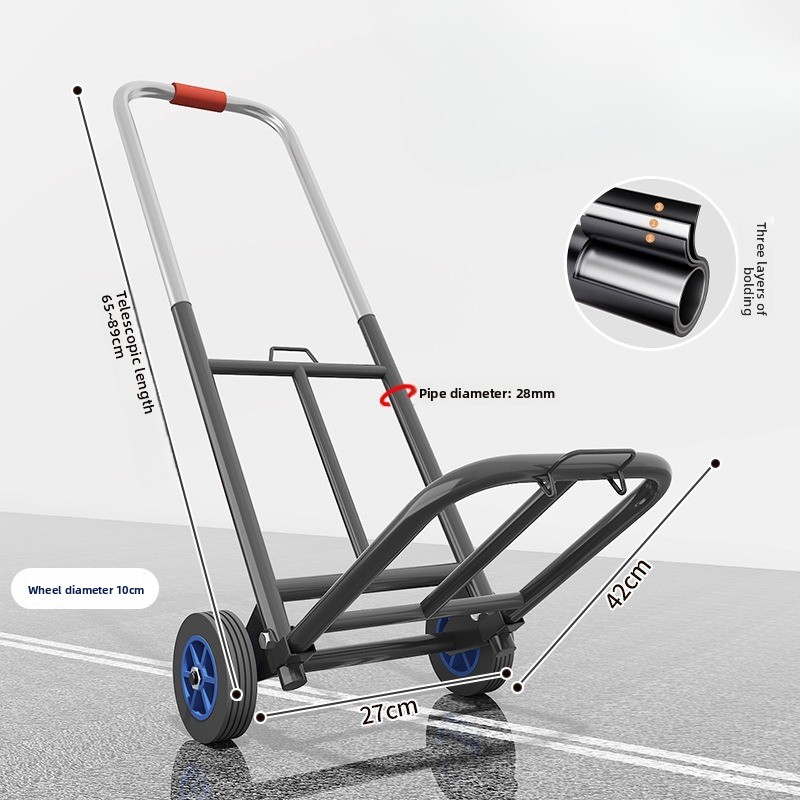 헤비듀티 접이식 트롤리, 내마모성 무소음 휠 카트, 강 - Pull Cart Fold 리뷰 및 가격